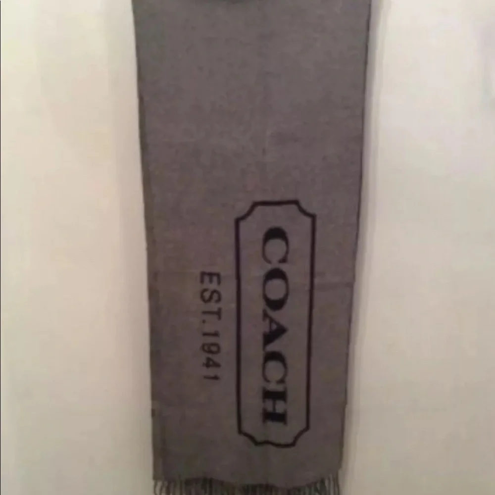 COACH REVERSIBLE CASHMERE UNISEX SCARF - Picture 1 of 6